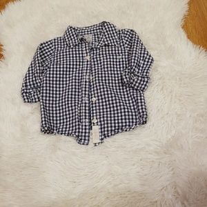 Carter's blue/white checkered button down 2t
